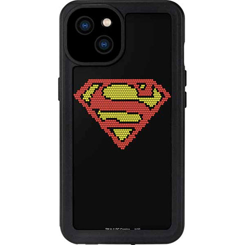 DC Comics Superman Logo Pixels iPhone 15 Plus Waterproof Case